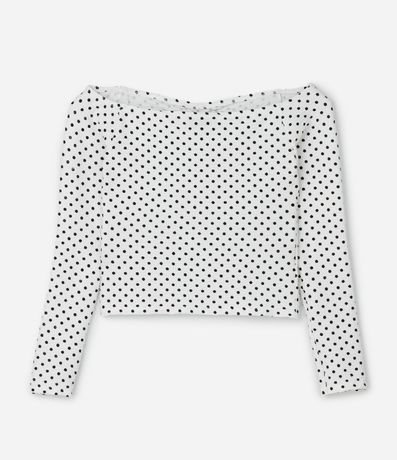 Blusa Infantil Hombro a Hombro con Estampado de Lunares – Talle 5 a 16 años 2