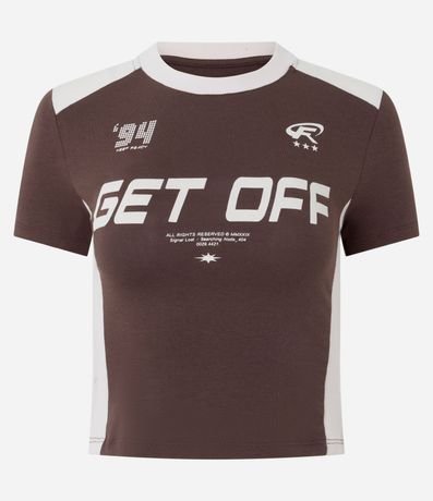 Remera en Algodón con Estampa College y Lettering Get Off 5