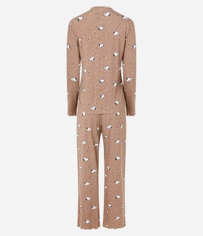 Pijama Larga con Estampa Floral de Snoopy 2