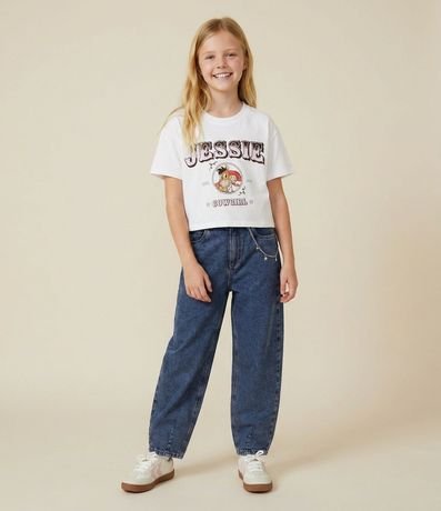 Pantalón Balloon Infantil en Jeans con Cadena – Talle 5 a 16 años