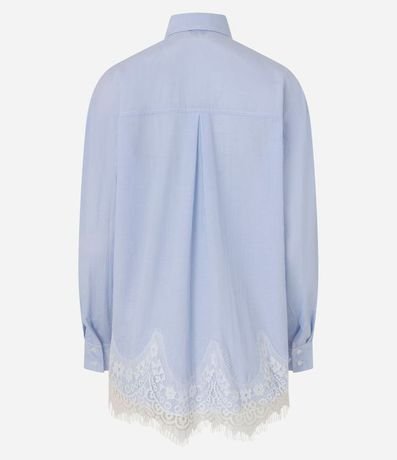 Camisa Oversize de Tricoline con Rayas y Detalle de Renda 7