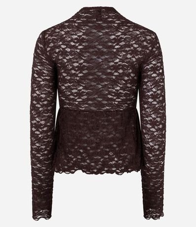 Blusa Peplum con Encaje Aplicado 3