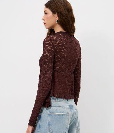 Blusa Peplum con Encaje Aplicado 4