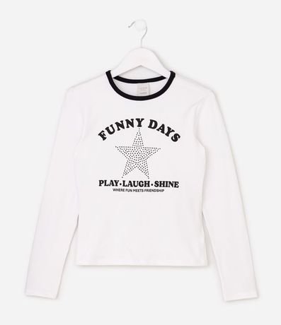 Remera Baby Look Infantil con Estrella Aplicada – Talle 5 a 14 años