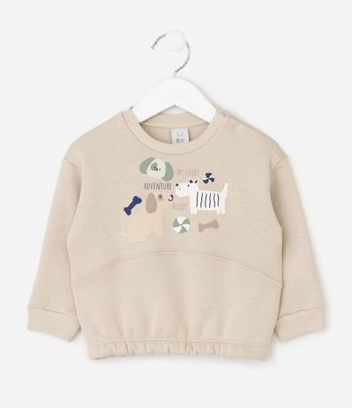 Buzo Bebé en Algodón con Felpa Estampada de Perro – Talle 0 a 18 Meses 2