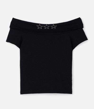 Blusa Infantil Baby Tee Hombro a Hombro con Estrellas – Talle 7 a 16 años 2