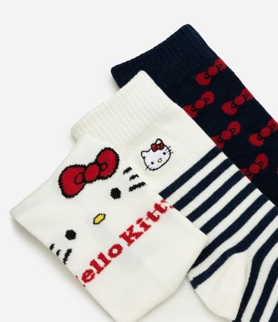 Kit 03 Medias Cano Mediano con Estampa de Hello Kitty 4
