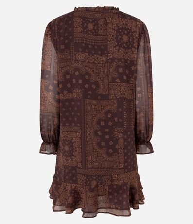Vestido Corto con Volados y Estampa de Paisley 8