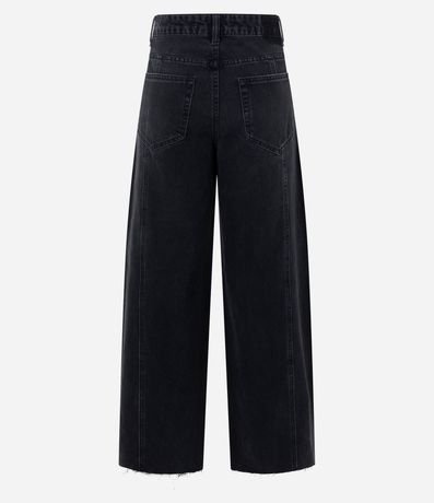 Pantalón Wide en Jeans con Cintura Mediana y Recortes 2
