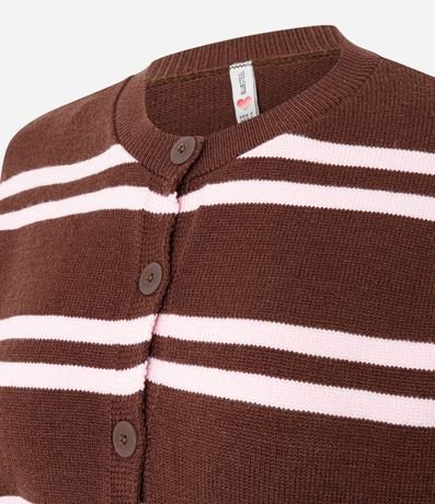 Cardigan corto en Punto Listrado con Abotonado 7