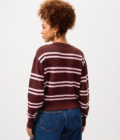 Cardigan corto en Punto Listrado con Abotonado 5