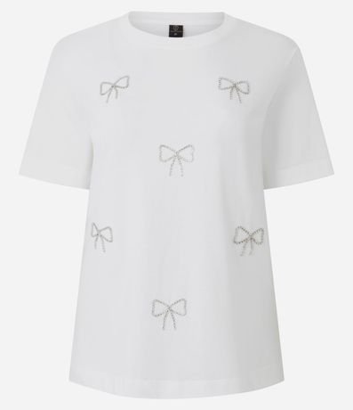 Remera Femenina de Algodón con Lazos Brillantes 5