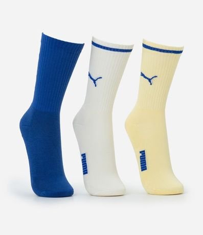 Kit 03 Medias Caña Larga Deportivas en Algodón Puma 2