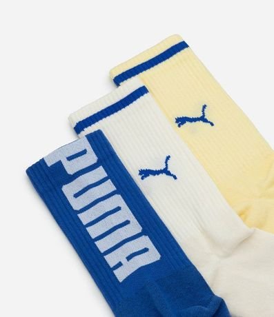 Kit 03 Medias Caña Larga Deportivas en Algodón Puma 4