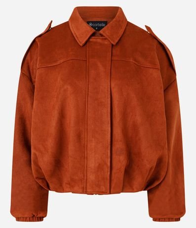 Campera Bomber Gamuza con Cuello Clásica 5