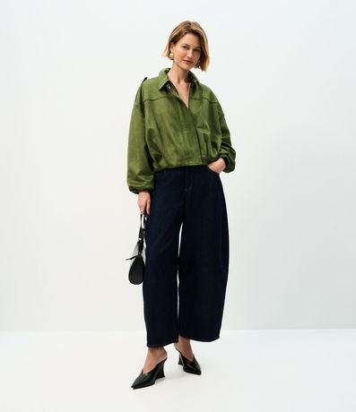 Campera Bomber Gamuza con Cuello Clásica 2