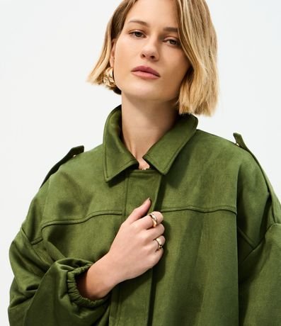 Campera Bomber Gamuza con Cuello Clásica 3