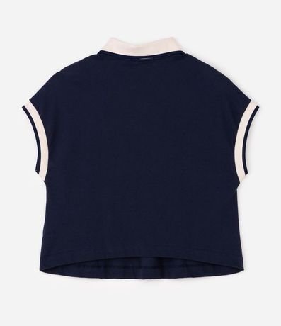 Blusa Boxy en Malla Piquet con Cuello Polo Curve & Plus Size 5
