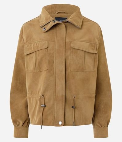 Campera en PU con Textura Aterciopelada y Ajuste en la Cintura 5