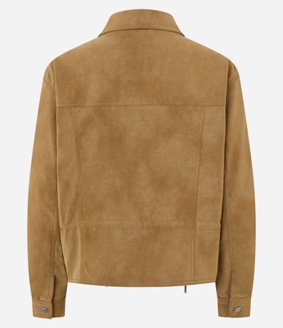 Campera en PU con Textura Aterciopelada y Ajuste en la Cintura 6