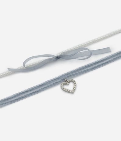Kit 02 Collares Infantil con Colgante Corazón y Perlas – Talle U