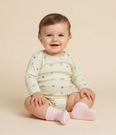 Body Bebé con Estampa de Iconos Jardim Encantado – Talle RN a 18 Meses