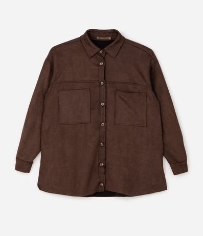 Camisa Overshirt Gamuza con Botones Curve & Plus Size 5