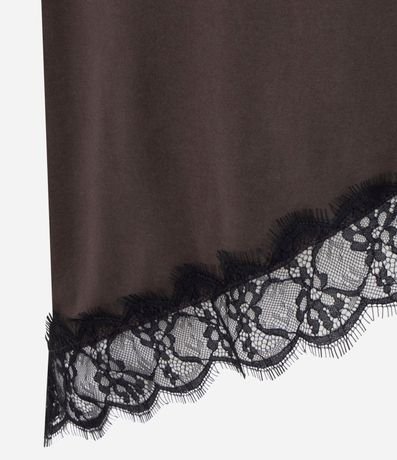 Remera Alargada en Algodón con Ruedo Asimétrico en Encaje 6