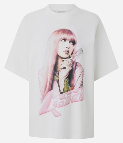 Remera Boxy Estampada con Cantora Lisa en Algodón 5