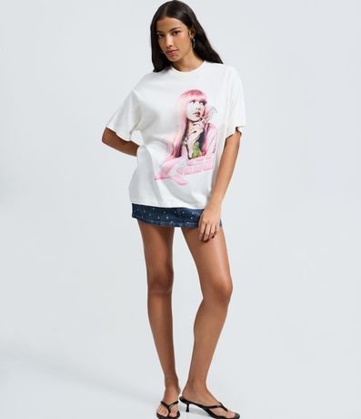 Remera Boxy Estampada con Cantora Lisa en Algodón 2