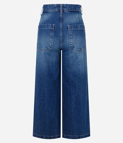 Pantalón de jean Wide Cropped com  Cintura Alta 6