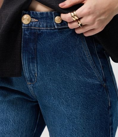 Pantalón de jean Wide Cropped com  Cintura Alta 4