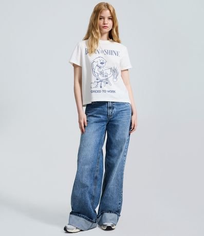 Remera en Algodón con Estampado Perro Born to Shine 2