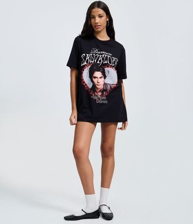 Remera en Algodón con Estampa de Damon Salvatore 2