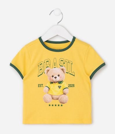 Remera Infantil con Estampado Oso de Brasil del Mundial - Talle 1 a 6 años 2