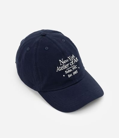 Gorra Aba Curva en Sarga con Lettering New York Soho Bordado