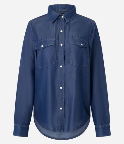 Camisa Western en Liocel con Bolsillos Delanteros 5