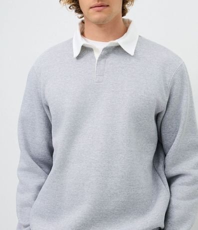 Buzo de Algodón con Cuello Polo Contrastante 3