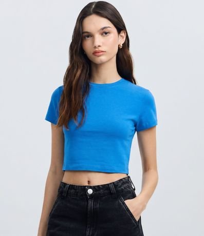 Blusa Cropped Manga Corta en Cotton 2
