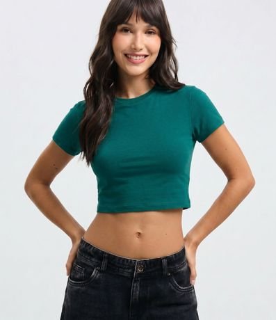 Blusa Cropped Manga Corta en Cotton 2