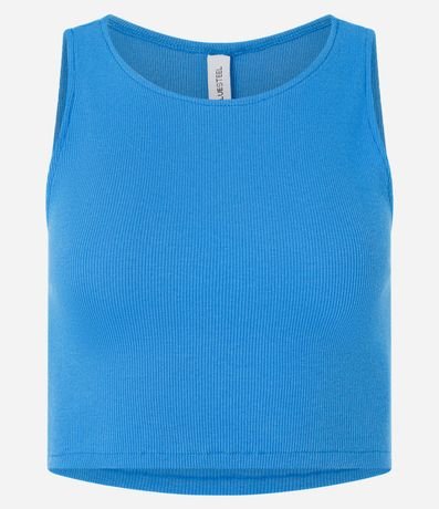 Blusa Cropped sin Mangas en Algodón Acanalado 3