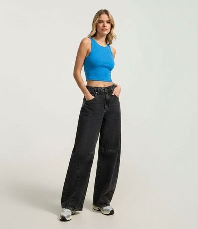 Blusa Cropped sin Mangas en Algodón Acanalado 2