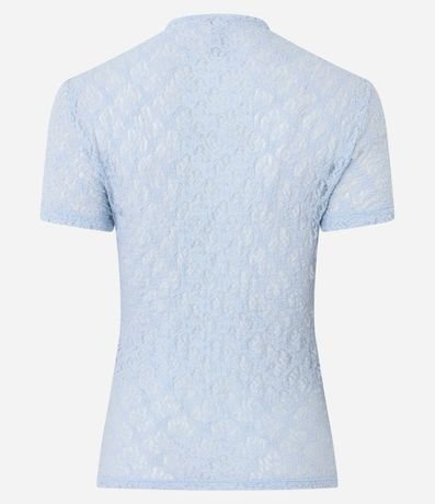 Blusa Manga Corta en Encaje con Textura Floral 7