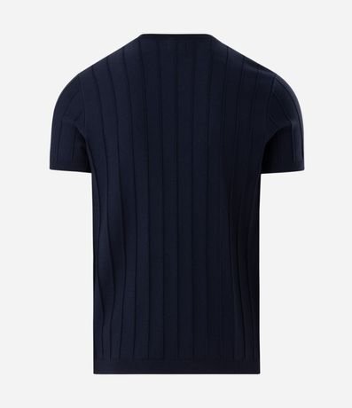 Remera Slim en Viscosa con Textura de Rayas y Manga Corta 2