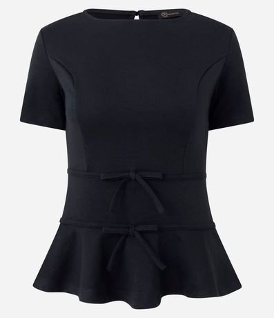 Blusa Peplum en Punto Roma con Lacitos 5