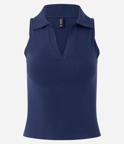 Blusa Polo en Escote V sin Mangas 2
