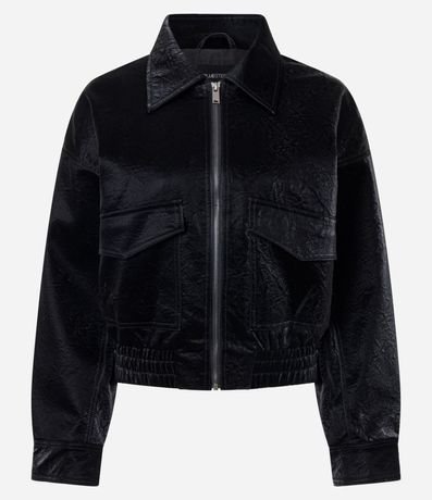 Campera Regular en PU Texturizado 5