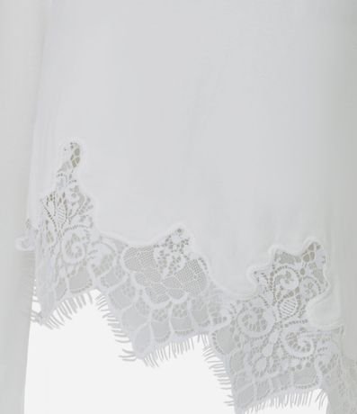 Blusa Femenina en Algodón con Cuello Bote y Detalle de Encaje 6