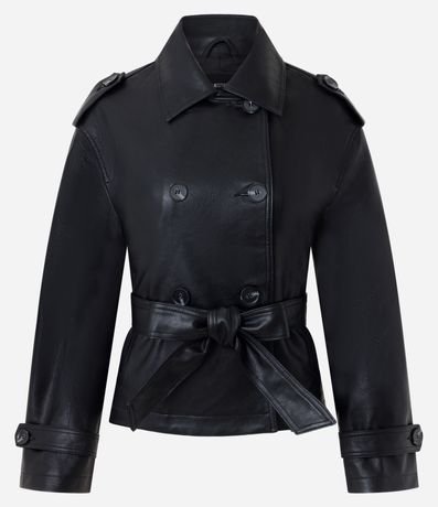 Campera en PU con Lazo y Botones Delanteros 6