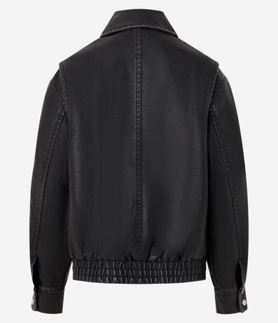 Campera Oversized en PU con Bolsillo 7
